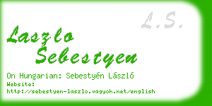 laszlo sebestyen business card