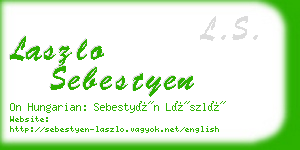 laszlo sebestyen business card